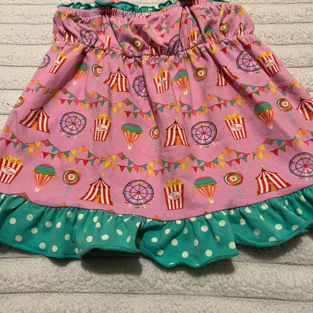 Matilda Jane Girls Pink Circus Carnival Print Ruffle Dress 12-18M